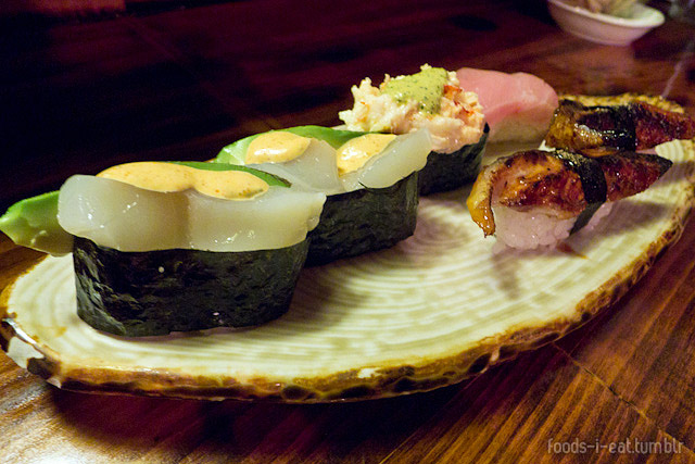 The pieces on the far right are unagi.