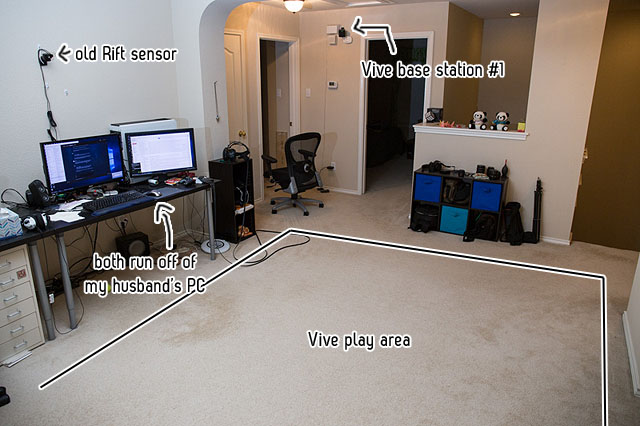 Our VR set-up. We have a game room upstairs.