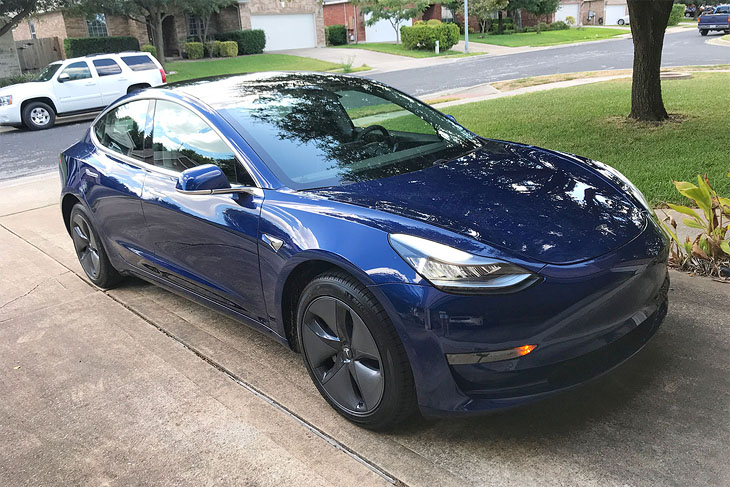 Blue Tesla Model 3